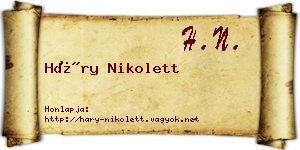 Háry Nikolett névjegykártya